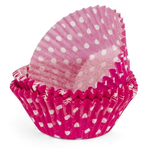 Regency Polka Dot Baking Cups Pink & White 40pce - Peter's of Kensington