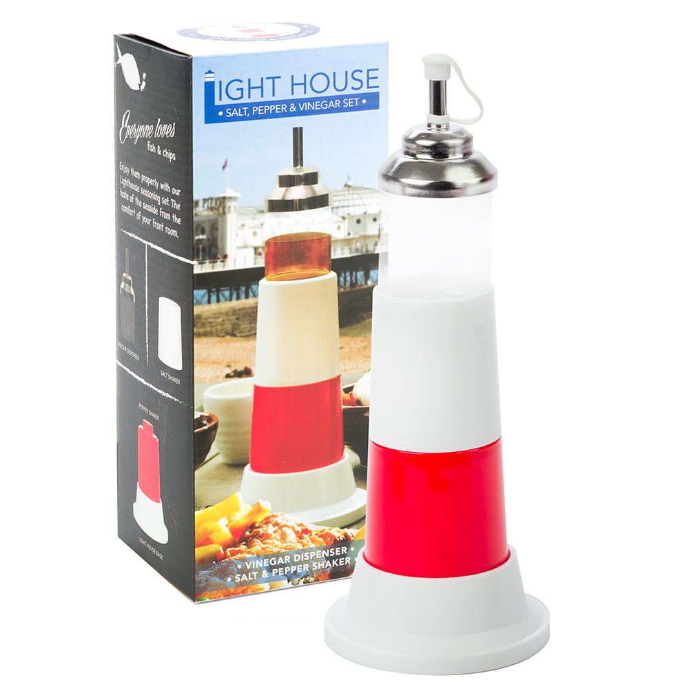 Thumbs Up Lighthouse Salt, Pepper & Vinegar Set Peter's of Kensington