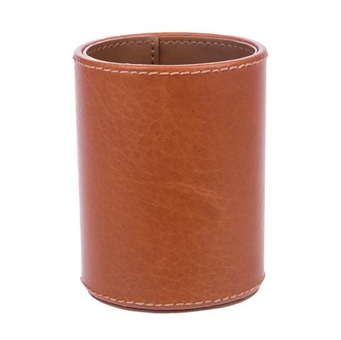 Redd Leather Leather Pen Cup Cognac Tan - Peter's of Kensington