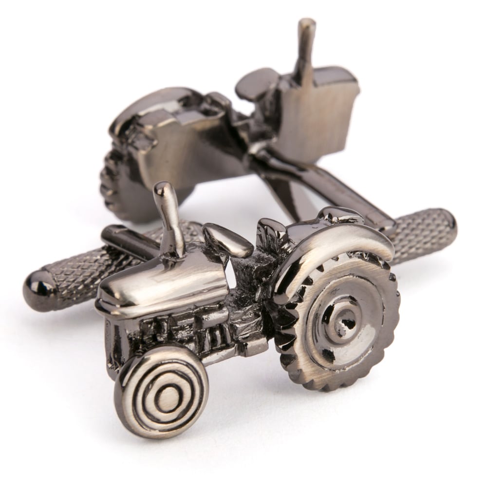 Onyx-Art - Burnished Silver Tractor Cufflinks | Peter's of Kensington