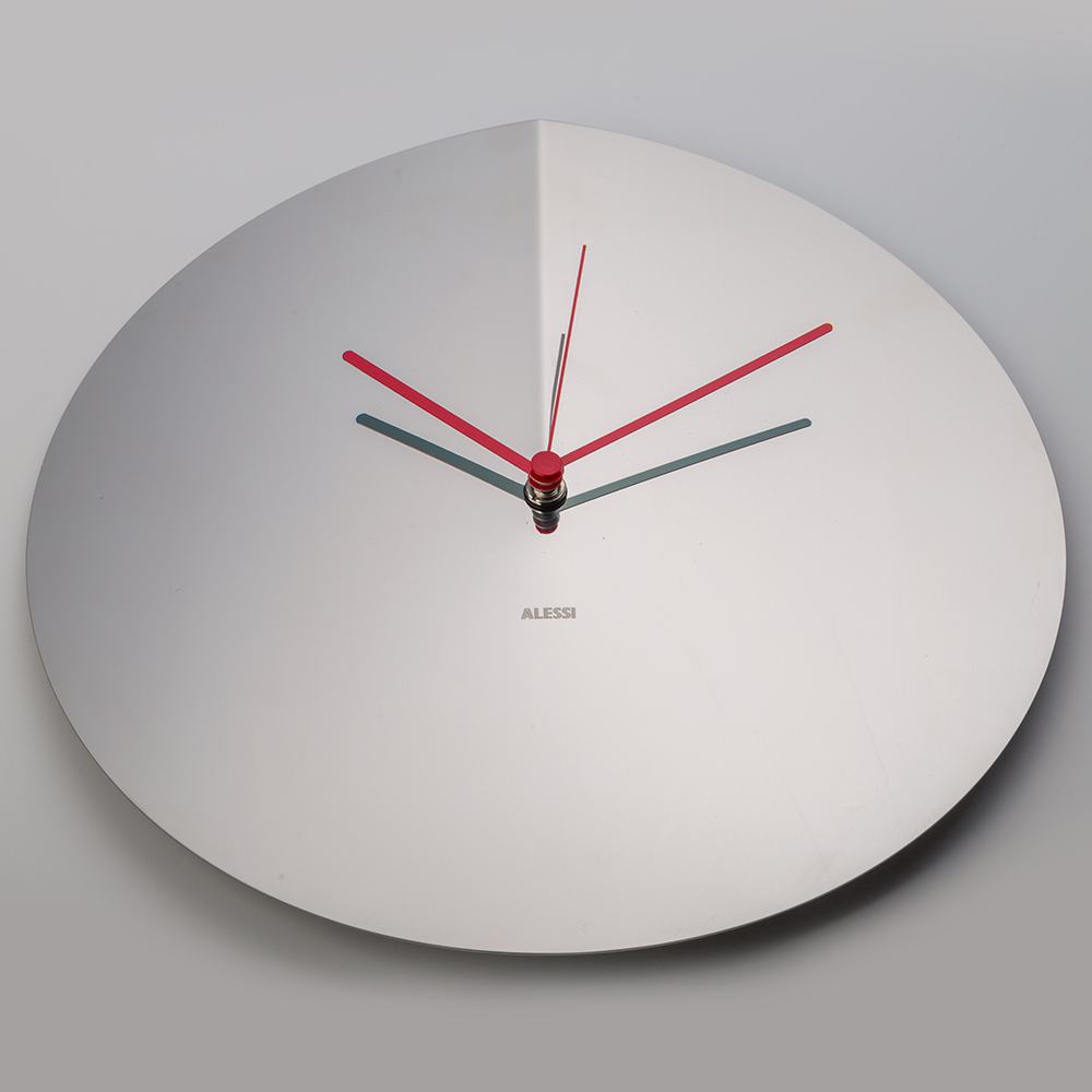 Alessi Arris Wall Clock Stainless Steel Peter's of Kensington