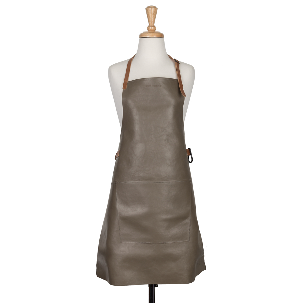 Dutchdeluxes BBQ Style Leather Apron Grey/Cognac Peter's of Kensington