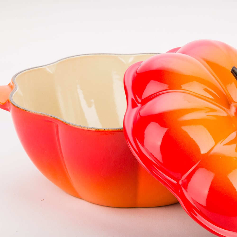 Le Creuset Pumpkin Casserole Pot Volcanic Orange 22cm Peter's of