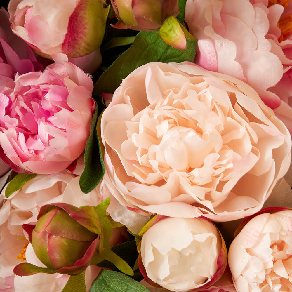 Florabelle Peony Bouquet In Water In Glass Vase Pink Peter's of
