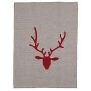 Eastbourne Art - Tea Towel Antlers Red