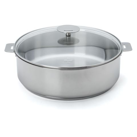 Cristel Mutine Saute Pan w/Glass Lid 28cm/5.3L Rem Handle - Peter's of Kensington