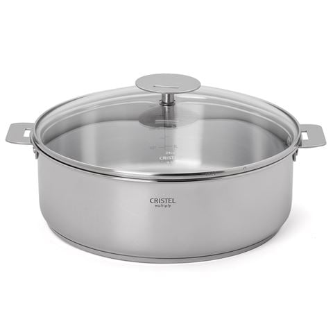 Cristel Casteline Saute Pan w/Lid 28cm/5.5L Rem Handle - Peter's of Kensington