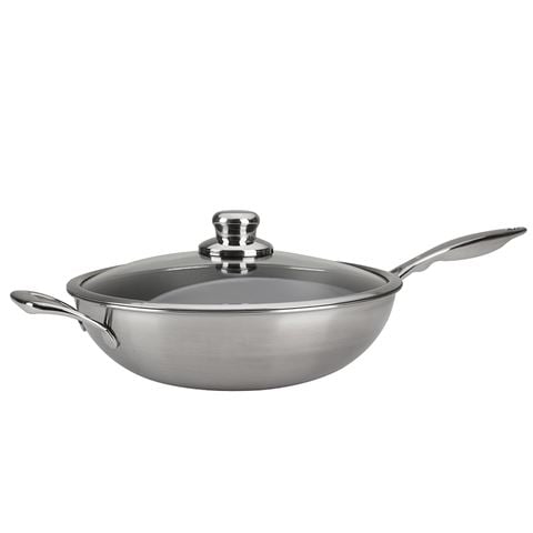 Swiss Diamond - Prestige Clad XD Induction Wok + Lid 32cm