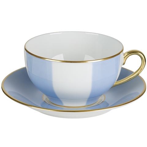 Legle Stripe Ice Blue Breakfast Cup & Saucer GR