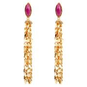 Sylvia Toledano - Leaves Clip-On Earrings Dyed Ruby