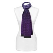 Missoni - Knitted Scarf with Black Trim Purple