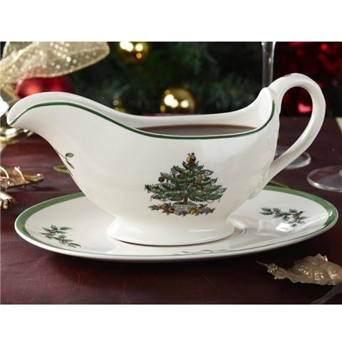 Spode Christmas Tree Sauce Boat & Stand - Peter's of Kensington