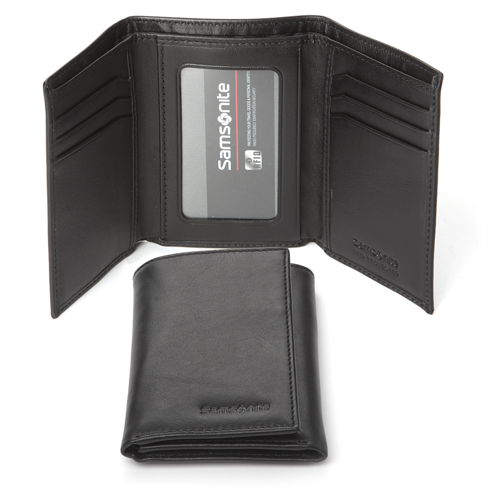 Samsonite - Business Leather Trifold Wallet Black | Peter's of Kensington