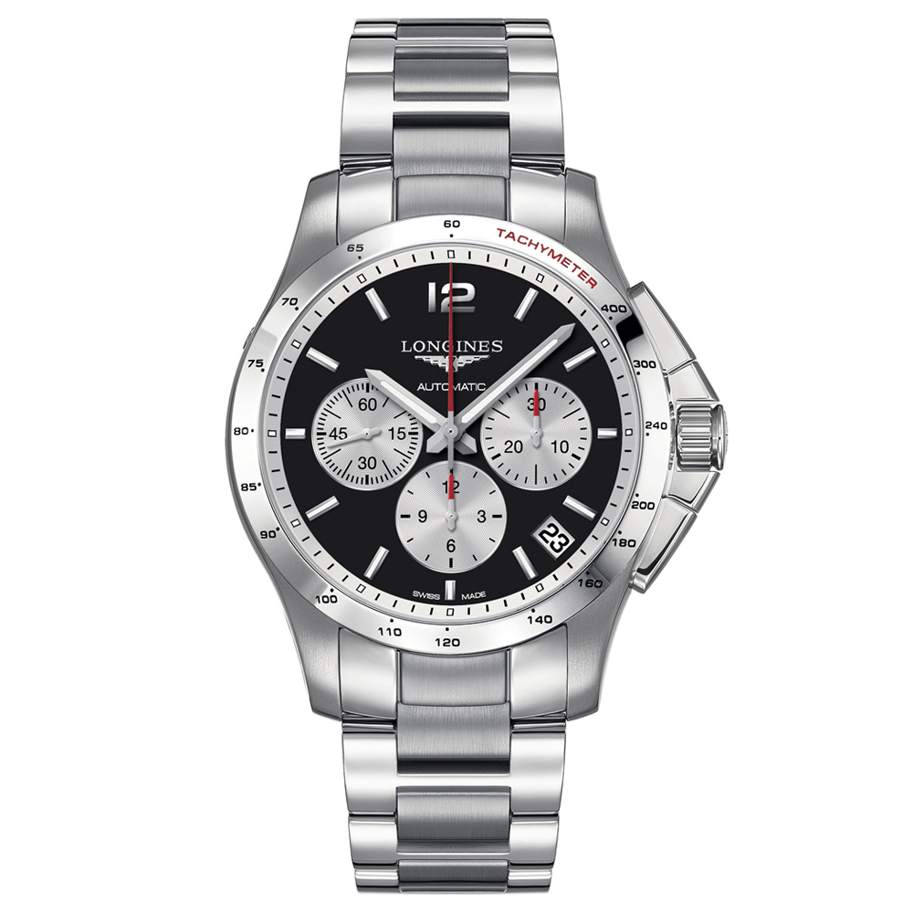 Longines - Conquest Blk & Silver Dial S/Steel Chronograph | Peter's of ...