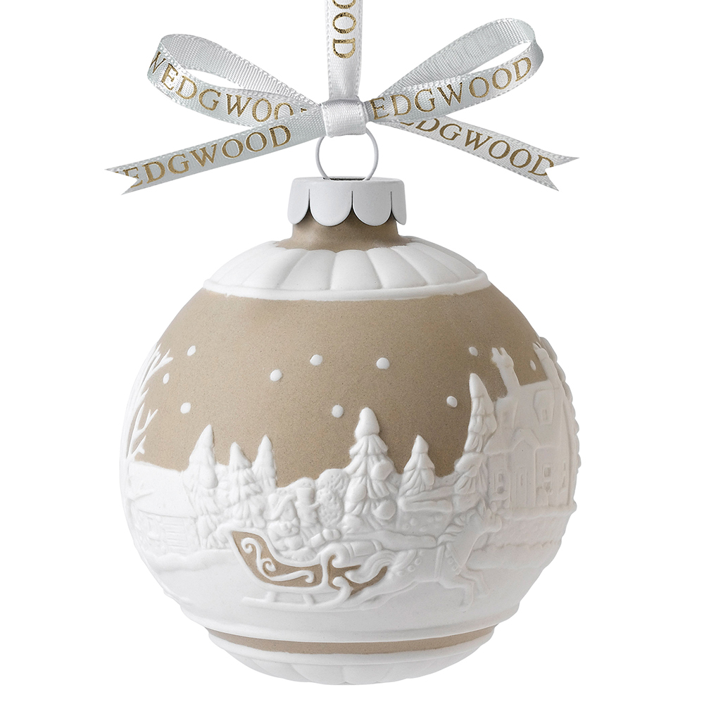 wedgwood christmas sleigh ride taupe ornament wedgwood christmas sleigh ride taupe ornament