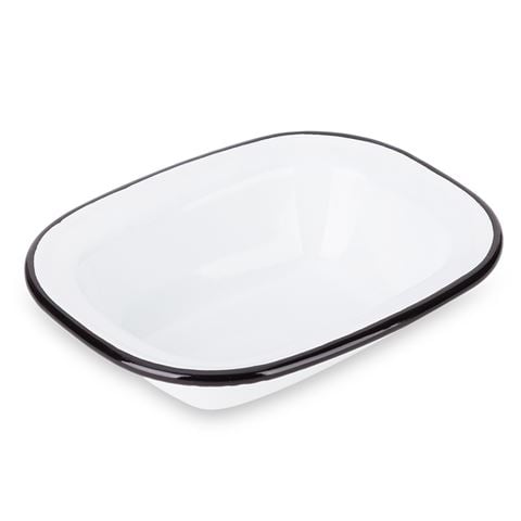Falcon - Enamel Pie Dish White & Black 16cm