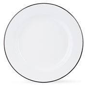 Falcon - Enamel Dinner Plate White & Black 26cm
