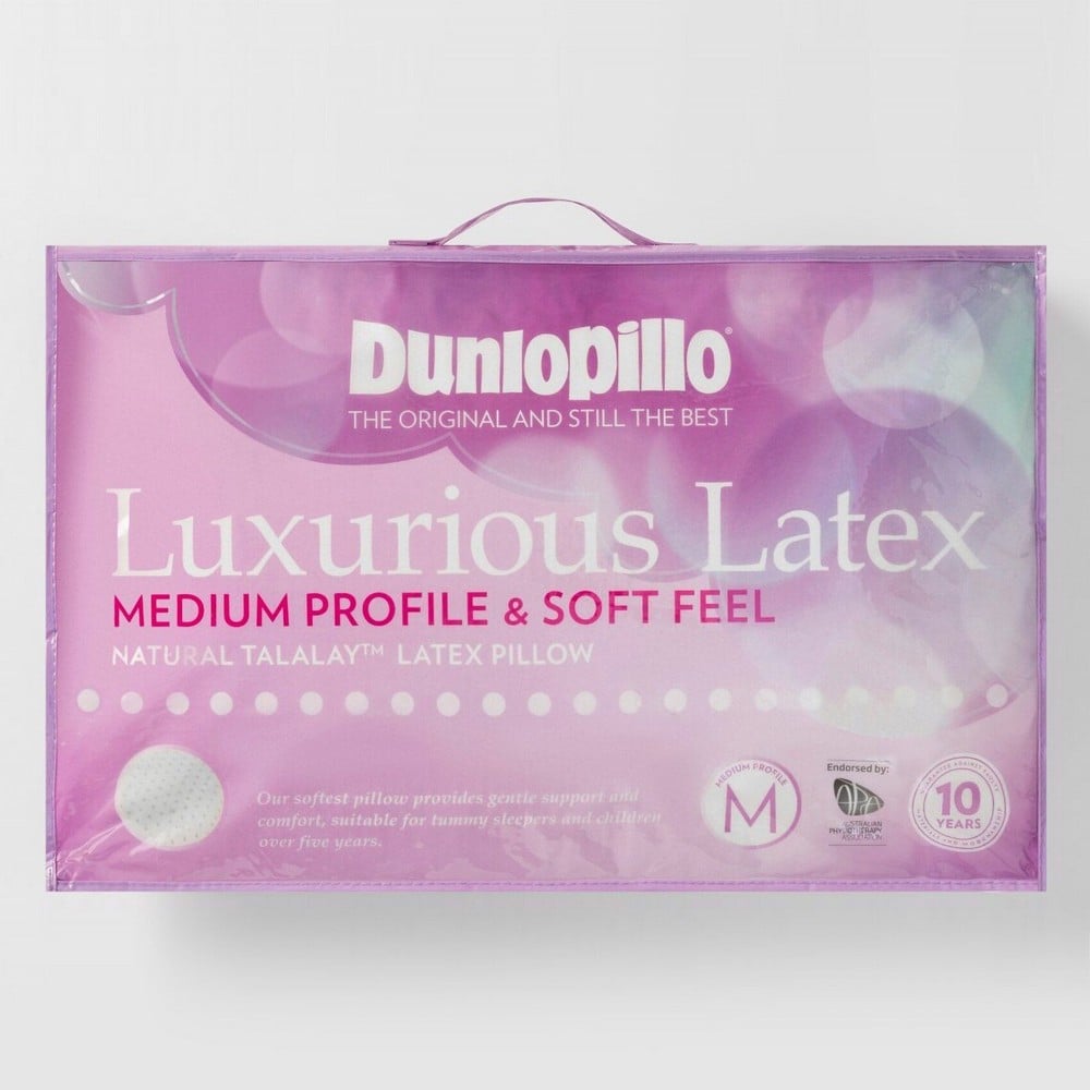Dunlopillo Luxurious Talalay Latex Soft High Firm Dual Pillows Classic Medium 