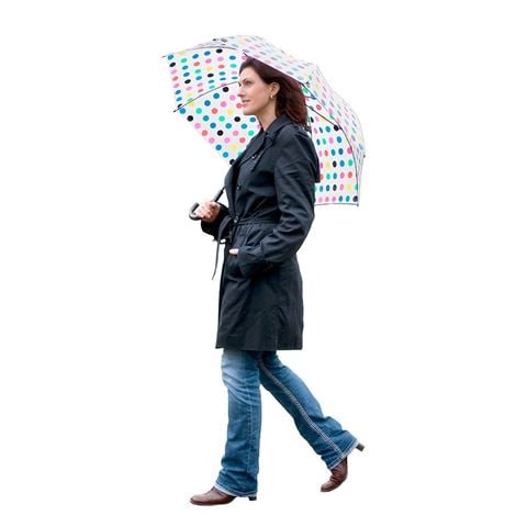 Clifton - Frosted PVC Multi Colour Spots Umbrella
