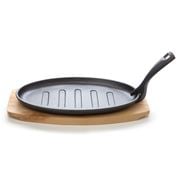 Pyrolux - Pyrocast Oval Sizzle Plate with Maple Tray