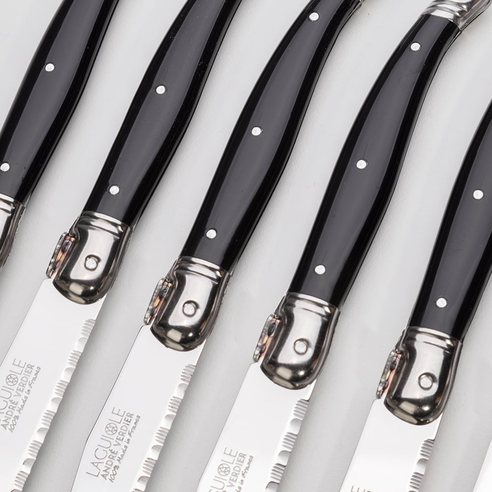 Laguiole Debutante Steak Knife Black Set 6pce Peter's of Kensington