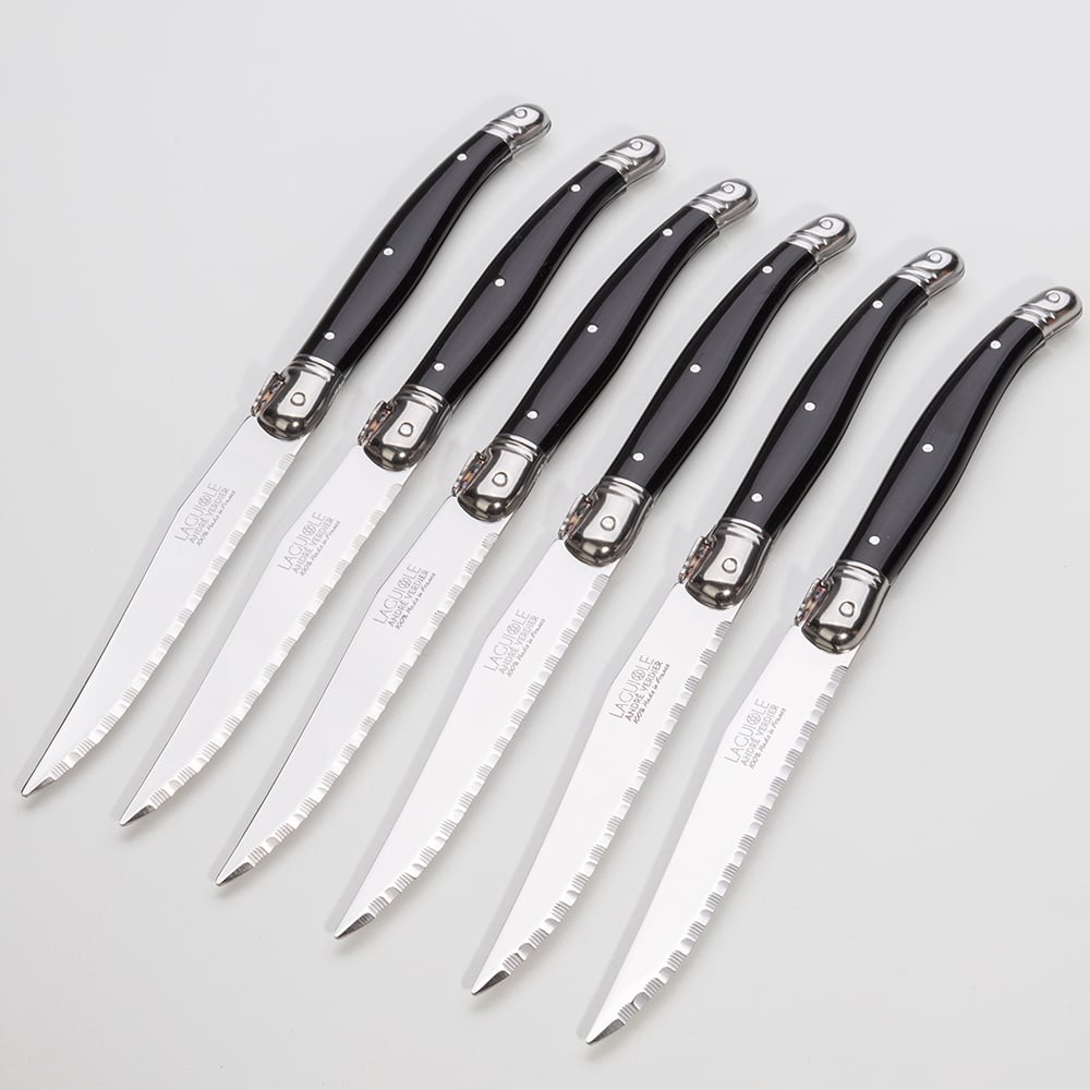 Laguiole Debutante Steak Knife Black Set 6pce Peter's of Kensington