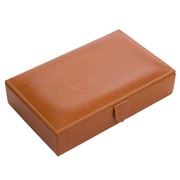 Redd Leather - Jewellery Box with Press Stud Tab Cognac