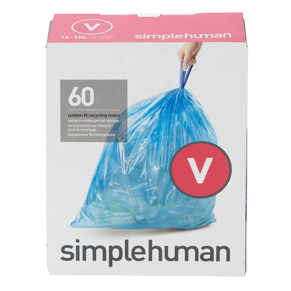 simplehuman code V clear recycling custom fit liners