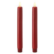 Liown - Moving Flame Tapered Candle Red 25cm Set 2pce