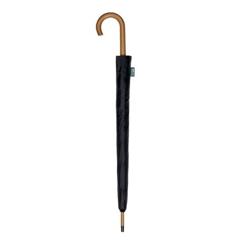 Clifton - Stylish Auto Open Wood Shaft Walking Umbrella Black