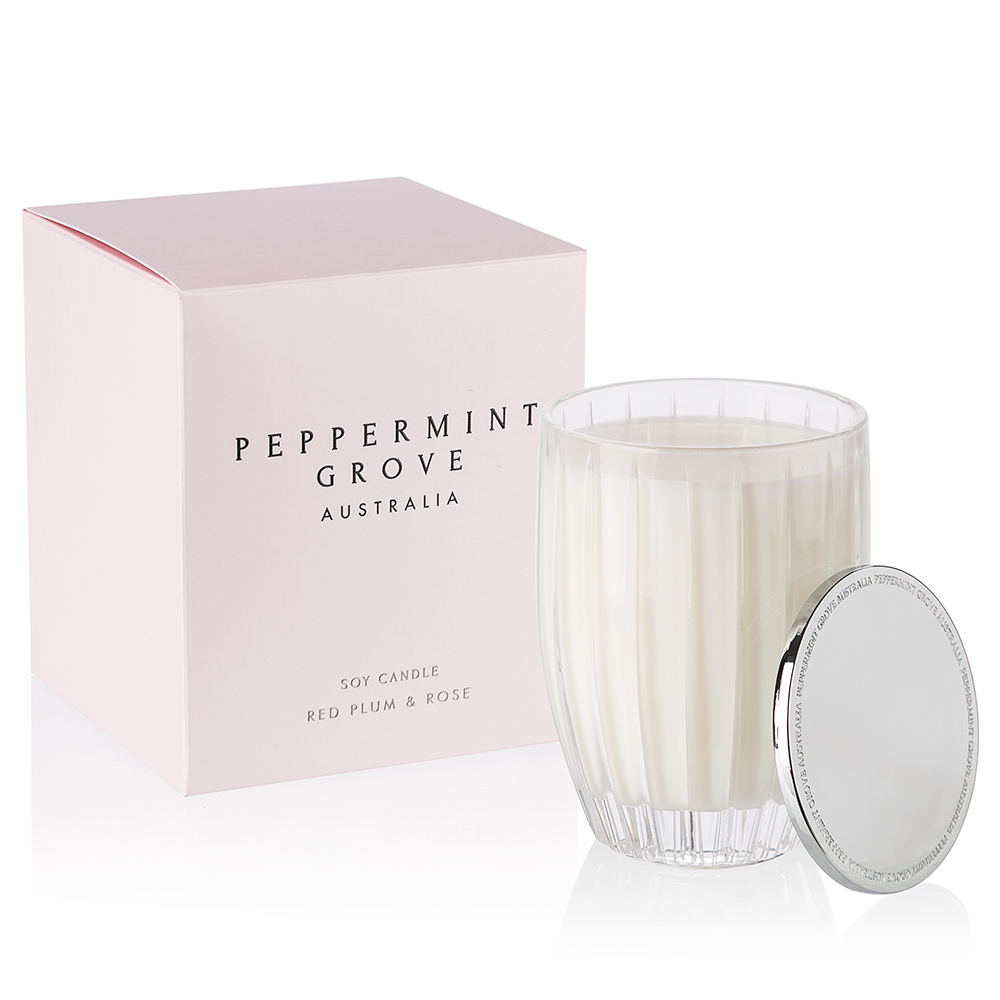 Peppermint Grove Red Plum & Rose Candle 350g Peter's of Kensington