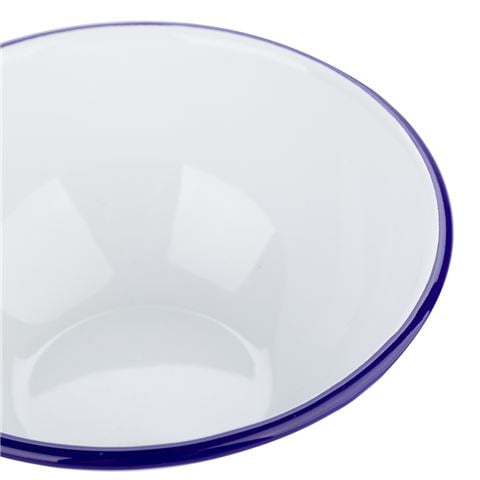 Falcon - Enamel Deep Cereal Bowl White & Blue 16cm