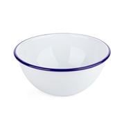 Falcon - Enamel Deep Cereal Bowl White & Blue 16cm