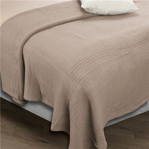 Onkaparinga - Moss Stitch Cotton Blanket Single Linen | Peter's of