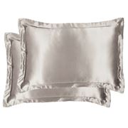 Silk Magnolia - Tailored Silk Pillowcase Medium Silver Set
