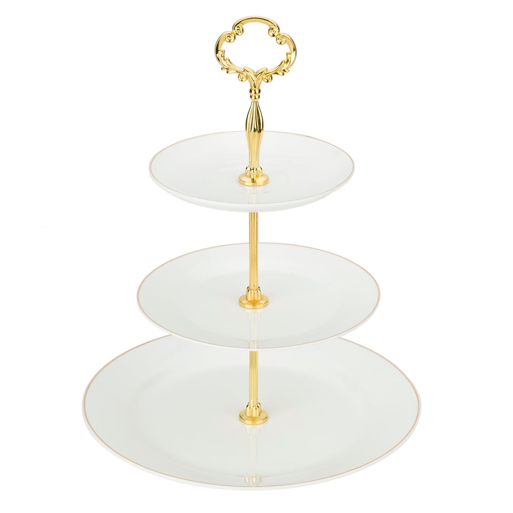 Cristina Re - Signature 3 Tier Cake Stand Ivory & Gold | Peter's of ...