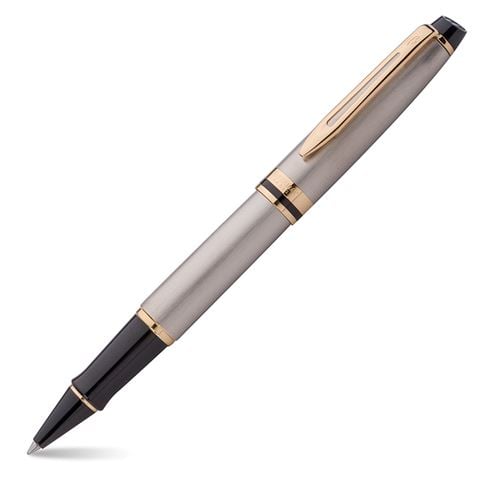 Waterman - Expert Stainless Steel Gold Trim Rollerball Pen