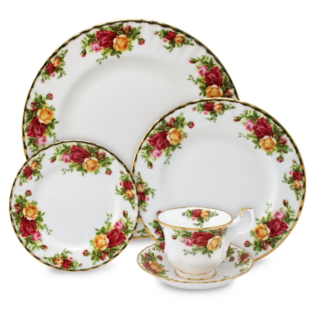 Old country shop roses dinner plates