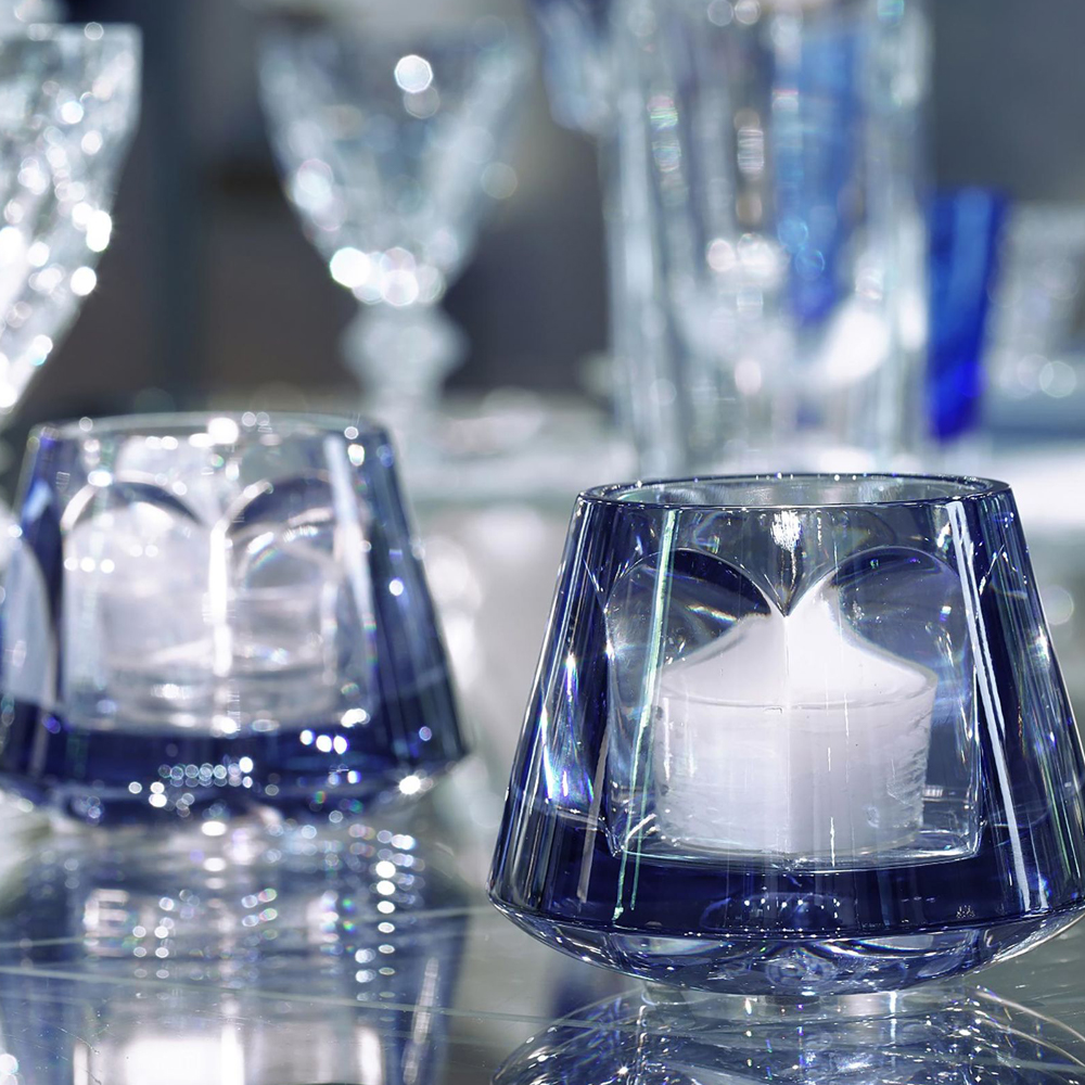 Baccarat Baby Our Fire Votive Candle Holder Blue Peter's of Kensington