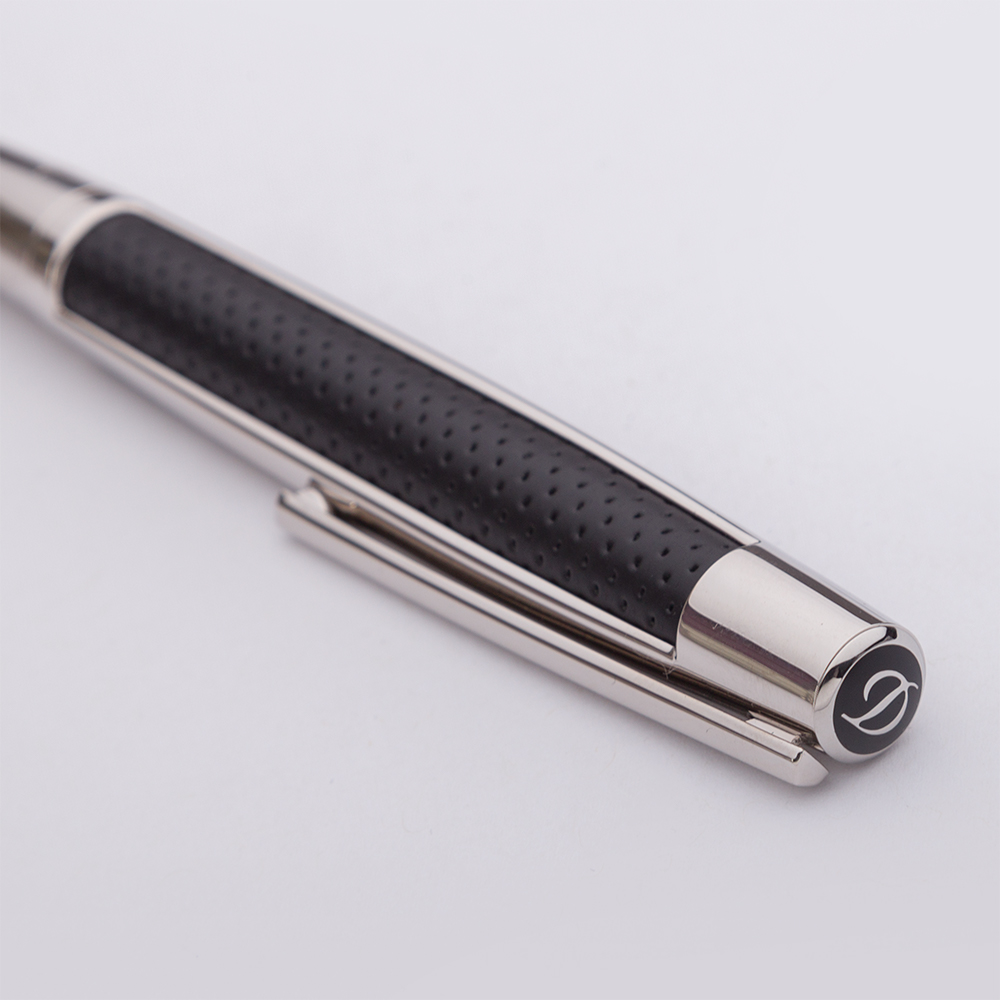 Dupont Defi Ballpoint Pen Black Leather & Palladium Peter's of
