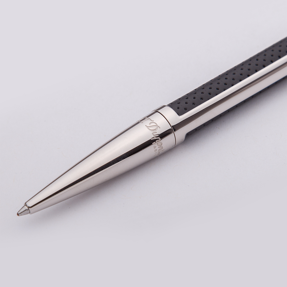 Dupont Defi Ballpoint Pen Black Leather & Palladium Peter's of