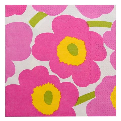 Marimekko - Unikko Lunch Napkin Light Pink Set 20pce