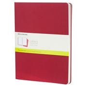 Moleskine - Cahier Plain Notebook Extra Large Red Set 3pce