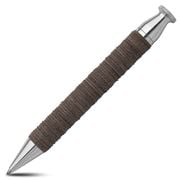 E+M - Ballpoint Pen Nickel Plated Leather Mocca
