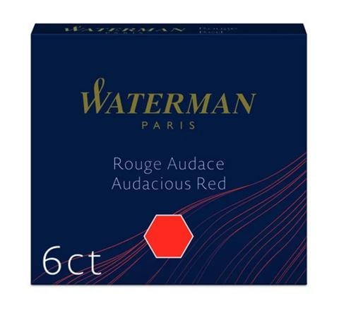 Waterman - Fountain Pen Mini Cartridge Set 6pce Audacious Red