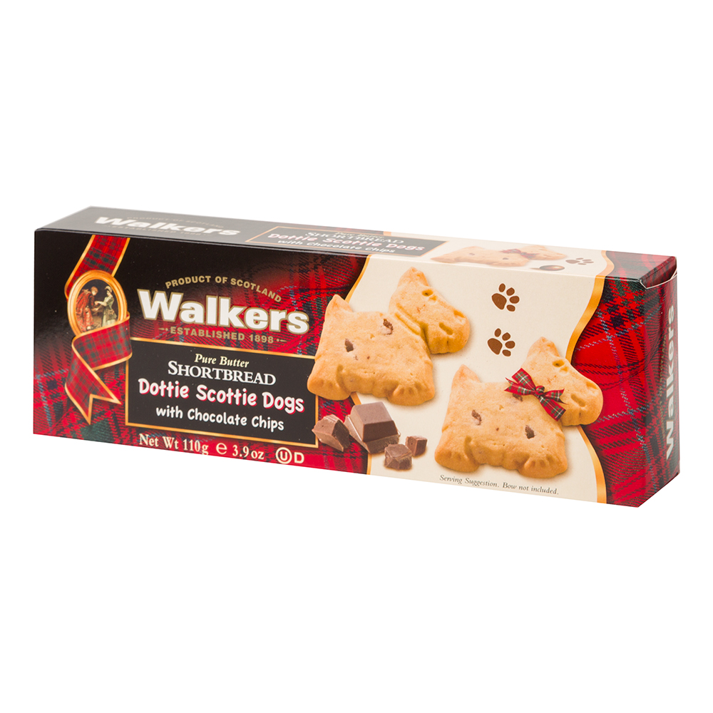 Walkers Dottie Scottie Dogs Shortbread w/Chocolate Chips Peter's of
