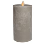 Liown - Moving Flame Pillar Candle Grey Chalky 16cm