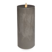 Liown - Moving Flame Pillar Candle Grey Chalky 20cm