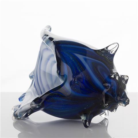 Zibo - Coloured Glass Shell Ornament Triton Blue