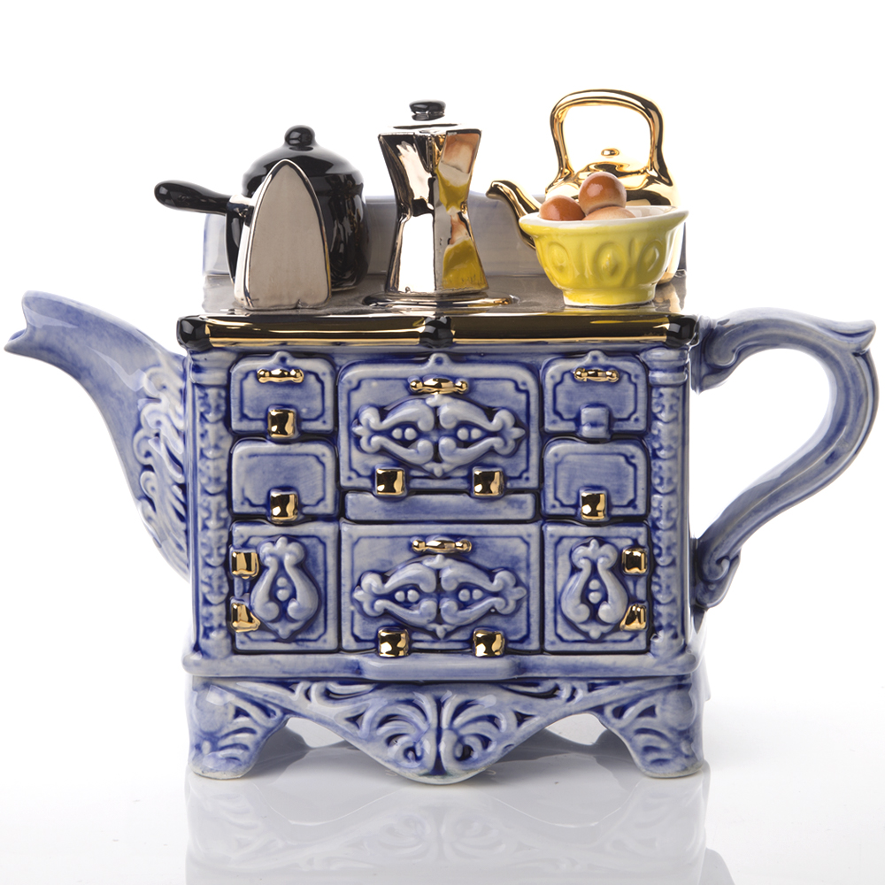 The Teapottery Teapot French Stove Blue Peter's of Kensington
